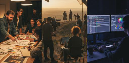 Les 3 phases d'une production vidéo : pré-prod, tournage, post-prod